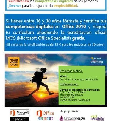 Certificado gratuito de “Microsoft Office Specialist” - El Periódico de  Villena