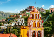 Bell Tower of Basilica de Nuestra Señora de Guanajuato, Mexico.