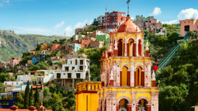 Bell Tower of Basilica de Nuestra Señora de Guanajuato, Mexico.