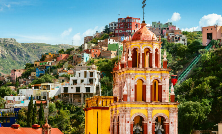 Bell Tower of Basilica de Nuestra Señora de Guanajuato, Mexico.